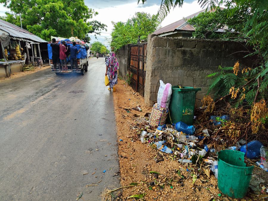 Zanzibar cons - rubbish on the street